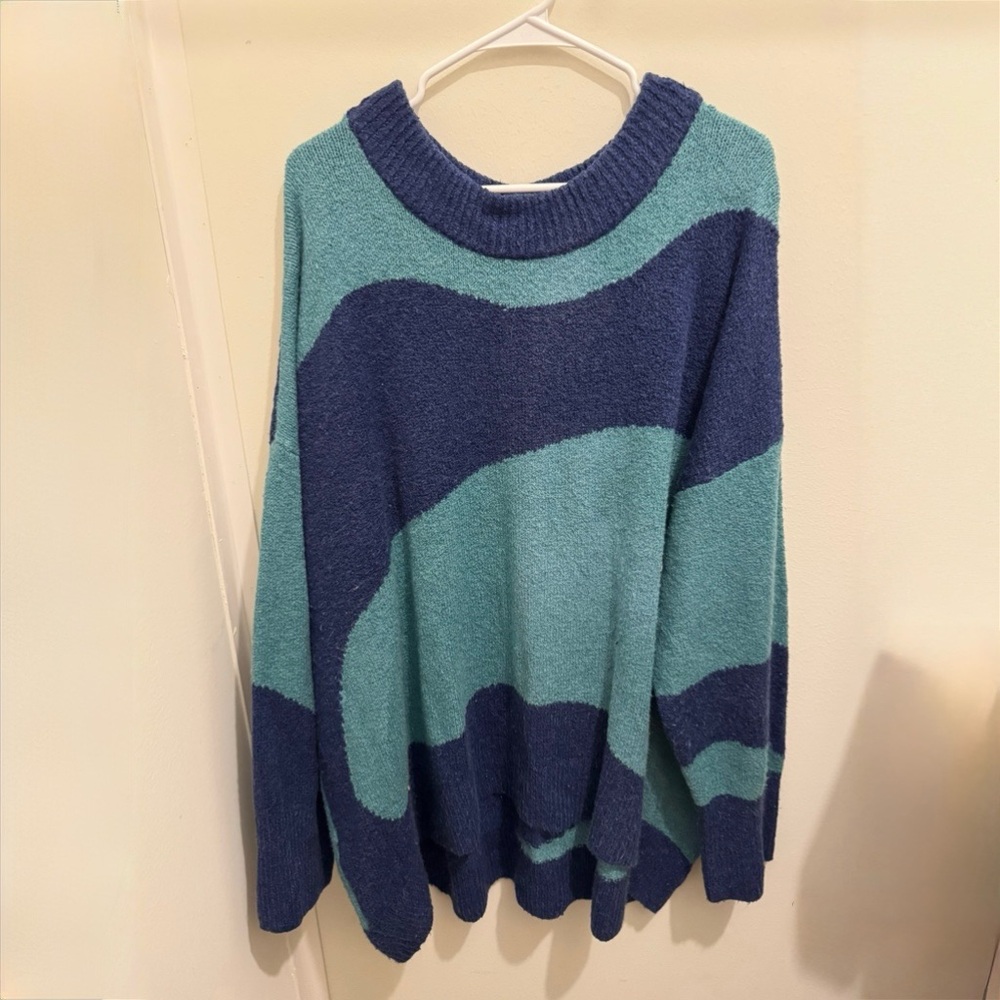Blue and Teal Striped Sweater